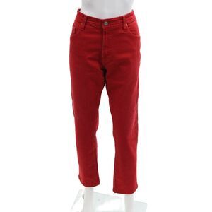 AG-ED Denim Womens Tellis Modern Slim Straight Jeans Red Size 34